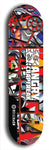 Skateboard deck: Limited edition, North American maple skateboard deck designed by underground artist BellyRash - available widths 7.5 to 8.5 inches in both mellow concave and steep concave shapes. Artwork: ANGRY CRAPFREAK brand popsicle-shaped skateboard deck.