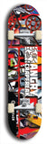 Skateboard deck: Limited edition, North American maple skateboard deck designed by underground artist BellyRash - available widths 7.5 to 8.5 inches in both mellow concave and steep concave shapes. Artwork: ANGRY CRAPFREAK brand popsicle-shaped skateboard deck.