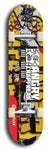 Skateboard deck: Limited edition, North American maple skateboard deck designed by underground artist BellyRash - available widths 7.5 to 8.5 inches in both mellow concave and steep concave shapes. Artwork: ANGRY CRAPFREAK brand popsicle-shaped skateboard deck.