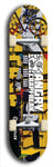 Skateboard deck: Limited edition, North American maple skateboard deck designed by underground artist BellyRash - available widths 7.5 to 8.5 inches in both mellow concave and steep concave shapes. Artwork: ANGRY CRAPFREAK brand popsicle-shaped skateboard deck.