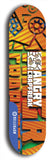 Skateboard deck: Limited edition, North American maple skateboard deck designed by underground artist BellyRash - available widths 7.5 to 8.5 inches in both mellow concave and steep concave shapes. Artwork: ANGRY CRAPFREAK brand popsicle-shaped skateboard deck.