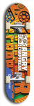 Skateboard deck: Limited edition, North American maple skateboard deck designed by underground artist BellyRash - available widths 7.5 to 8.5 inches in both mellow concave and steep concave shapes. Artwork: ANGRY CRAPFREAK brand popsicle-shaped skateboard deck.