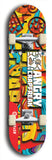 Skateboard deck: Limited edition, North American maple skateboard deck designed by underground artist BellyRash - available widths 7.5 to 8.5 inches in both mellow concave and steep concave shapes. Artwork: ANGRY CRAPFREAK brand popsicle-shaped skateboard deck.