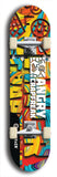 Skateboard deck: Limited edition, North American maple skateboard deck designed by underground artist BellyRash - available widths 7.5 to 8.5 inches in both mellow concave and steep concave shapes. Artwork: ANGRY CRAPFREAK brand popsicle-shaped skateboard deck.