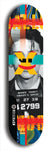 Skateboard deck: Limited edition, North American maple skateboard deck designed by underground artist BellyRash -- available in widths 7.5 to 8.5 inches in both mellow concave and steep concave shapes. Artwork: X;) brand popsicle-shaped skateboard deck with X;) logo broken into multiple colors and shades