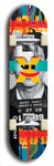 Skateboard deck: Limited edition, North American maple skateboard deck designed by underground artist BellyRash -- available in widths 7.5 to 8.5 inches in both mellow concave and steep concave shapes. Artwork: X;) brand popsicle-shaped skateboard deck with X;) logo broken into multiple colors and shades