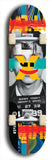 Skateboard deck: Limited edition, North American maple skateboard deck designed by underground artist BellyRash -- available in widths 7.5 to 8.5 inches in both mellow concave and steep concave shapes. Artwork: X;) brand popsicle-shaped skateboard deck with X;) logo broken into multiple colors and shades