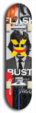 Skateboard deck: Limited edition, North American maple skateboard deck designed by underground artist BellyRash -- available in widths 7.5 to 8.5 inches in both mellow concave and steep concave shapes. Artwork: X;) brand popsicle-shaped skateboard deck with X;) logo broken into multiple colors and shades