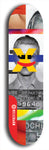 Skateboard deck: Limited edition, North American maple skateboard deck designed by underground artist BellyRash -- available in widths 7.5 to 8.5 inches in both mellow concave and steep concave shapes. Artwork: X;) brand popsicle-shaped skateboard deck with X;) logo broken into multiple colors and shades