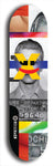 Skateboard deck: Limited edition, North American maple skateboard deck designed by underground artist BellyRash -- available in widths 7.5 to 8.5 inches in both mellow concave and steep concave shapes. Artwork: X;) brand popsicle-shaped skateboard deck with X;) logo broken into multiple colors and shades