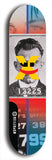 Skateboard deck: Limited edition, North American maple skateboard deck designed by underground artist BellyRash -- available in widths 7.5 to 8.5 inches in both mellow concave and steep concave shapes. Artwork: X;) brand popsicle-shaped skateboard deck with X;) logo broken into multiple colors and shades