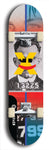 Skateboard deck: Limited edition, North American maple skateboard deck designed by underground artist BellyRash -- available in widths 7.5 to 8.5 inches in both mellow concave and steep concave shapes. Artwork: X;) brand popsicle-shaped skateboard deck with X;) logo broken into multiple colors and shades