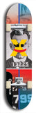 Skateboard deck: Limited edition, North American maple skateboard deck designed by underground artist BellyRash -- available in widths 7.5 to 8.5 inches in both mellow concave and steep concave shapes. Artwork: X;) brand popsicle-shaped skateboard deck with X;) logo broken into multiple colors and shades