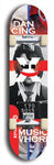 Skateboard deck: Limited edition, North American maple skateboard deck designed by underground artist BellyRash -- available in widths 7.5 to 8.5 inches in both mellow concave and steep concave shapes. Artwork: X;) brand popsicle-shaped skateboard deck with X;) logo broken into multiple colors and shades