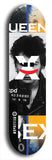 Skateboard deck: Limited edition, North American maple skateboard deck designed by underground artist BellyRash -- available in widths 7.5 to 8.5 inches in both mellow concave and steep concave shapes. Artwork: X;) brand popsicle-shaped skateboard deck with X;) logo broken into multiple colors and shades. Sid Vicious mugshot skateboard deck.