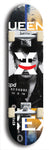 Skateboard deck: Limited edition, North American maple skateboard deck designed by underground artist BellyRash -- available in widths 7.5 to 8.5 inches in both mellow concave and steep concave shapes. Artwork: X;) brand popsicle-shaped skateboard deck with X;) logo broken into multiple colors and shades. Sid Vicious mugshot skateboard deck.