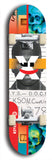 Skateboard deck: Limited edition, North American maple skateboard deck designed by underground artist BellyRash -- available in widths 7.5 to 8.5 inches in both mellow concave and steep concave shapes. Artwork: X;) brand popsicle-shaped skateboard deck with X;) logo broken into multiple colors and shades
