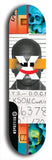 Skateboard deck: Limited edition, North American maple skateboard deck designed by underground artist BellyRash -- available in widths 7.5 to 8.5 inches in both mellow concave and steep concave shapes. Artwork: X;) brand popsicle-shaped skateboard deck with X;) logo broken into multiple colors and shades