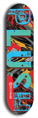 Skateboard deck: Limited edition, North American maple skateboard deck designed by underground artist BellyRash - available widths 7.5 to 8.5 inches in both mellow concave and steep concave shapes. Artwork: PLUSH logo brand popsicle-shaped deck