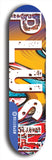 Skateboard deck: Limited edition, North American maple skateboard deck designed by underground artist BellyRash - available widths 7.5 to 8.5 inches in both mellow concave and steep concave shapes. Artwork: PLUSH logo brand popsicle-shaped deck