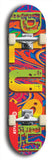 Skateboard deck: Limited edition, North American maple skateboard deck designed by underground artist BellyRash - available widths 7.5 to 8.5 inches in both mellow concave and steep concave shapes. Artwork: PLUSH logo brand popsicle-shaped deck