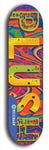 Skateboard deck: Limited edition, North American maple skateboard deck designed by underground artist BellyRash - available widths 7.5 to 8.5 inches in both mellow concave and steep concave shapes. Artwork: PLUSH logo brand popsicle-shaped deck