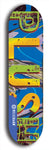 Skateboard deck: Limited edition, North American maple skateboard deck designed by underground artist BellyRash - available widths 7.5 to 8.5 inches in both mellow concave and steep concave shapes. Artwork: PLUSH logo brand popsicle-shaped deck