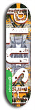 North American maple skateboard deck designed by underground artist BellyRash -- available in widths between 7.5 to 8.5 inches in both mellow concave and steep concave shapes from the BellyRash Limited Edition Blitz Deck series: Big Plush