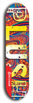 Skateboard deck: Limited edition, North American maple skateboard deck designed by underground artist BellyRash - available widths 7.5 to 8.5 inches in both mellow concave and steep concave shapes. Artwork: PLUSH logo brand popsicle-shaped deck