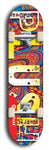 Skateboard deck: Limited edition, North American maple skateboard deck designed by underground artist BellyRash - available widths 7.5 to 8.5 inches in both mellow concave and steep concave shapes. Artwork: PLUSH logo brand popsicle-shaped deck