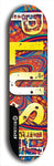 Skateboard deck: Limited edition, North American maple skateboard deck designed by underground artist BellyRash - available widths 7.5 to 8.5 inches in both mellow concave and steep concave shapes. Artwork: PLUSH logo brand popsicle-shaped deck