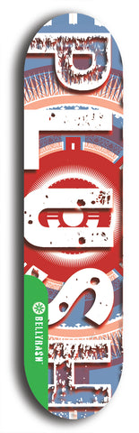 North American maple skateboard deck designed by underground artist BellyRash -- available in widths between 7.5 to 8.5 inches in both mellow concave and steep concave shapes from the BellyRash Limited Edition Blitz Deck series: Big Plush