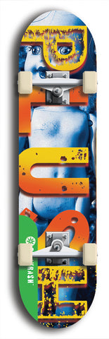 North American maple skateboard deck designed by underground artist BellyRash -- available in widths between 7.5 to 8.5 inches in both mellow concave and steep concave shapes from the BellyRash Limited Edition Blitz Deck series: Large Plush