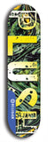 Skateboard deck: Limited edition, North American maple skateboard deck designed by underground artist BellyRash - available widths 7.5 to 8.5 inches in both mellow concave and steep concave shapes. Artwork: PLUSH logo brand popsicle-shaped deck