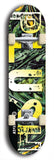 Skateboard deck: Limited edition, North American maple skateboard deck designed by underground artist BellyRash - available widths 7.5 to 8.5 inches in both mellow concave and steep concave shapes. Artwork: PLUSH logo brand popsicle-shaped deck