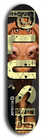 Skateboard deck: Limited edition, North American maple skateboard deck designed by underground artist BellyRash - available widths 7.5 to 8.5 inches in both mellow concave and steep concave shapes. Artwork: PLUSH logo brand popsicle-shaped deck