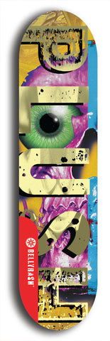 Skateboard deck: Limited edition, North American maple skateboard deck designed by underground artist BellyRash - available widths 7.5 to 8.5 inches in both mellow concave and steep concave shapes. Artwork: PLUSH logo brand popsicle-shaped deck