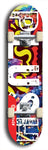 Skateboard deck: Limited edition, North American maple skateboard deck designed by underground artist BellyRash - available widths 7.5 to 8.5 inches in both mellow concave and steep concave shapes. Artwork: PLUSH logo brand popsicle-shaped deck