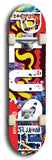 Skateboard deck: Limited edition, North American maple skateboard deck designed by underground artist BellyRash - available widths 7.5 to 8.5 inches in both mellow concave and steep concave shapes. Artwork: PLUSH logo brand popsicle-shaped deck