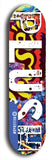 Skateboard deck: Limited edition, North American maple skateboard deck designed by underground artist BellyRash - available widths 7.5 to 8.5 inches in both mellow concave and steep concave shapes. Artwork: PLUSH logo brand popsicle-shaped deck