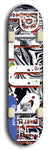 Skateboard deck: Limited edition, North American maple skateboard deck designed by underground artist BellyRash - available widths 7.5 to 8.5 inches in both mellow concave and steep concave shapes. Artwork: PLUSH logo brand popsicle-shaped deck