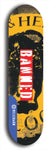 North American maple skateboard deck designed by underground artist BellyRash -- available in widths between 7.5 to 8.5 inches in both mellow concave and steep concave shapes from the BellyRash Limited Edition Blitz Deck series: Banned