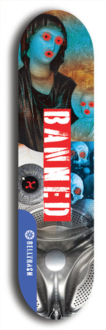 Banned #25: Blue Logo Skateboard Deck