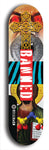 North American maple skateboard deck designed by underground artist BellyRash -- available in widths between 7.5 to 8.5 inches in both mellow concave and steep concave shapes from the BellyRash Limited Edition Blitz Deck series: Banned