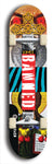 North American maple skateboard deck designed by underground artist BellyRash -- available in widths between 7.5 to 8.5 inches in both mellow concave and steep concave shapes from the BellyRash Limited Edition Blitz Deck series: Banned