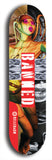 North American maple skateboard deck designed by underground artist BellyRash -- available in widths between 7.5 to 8.5 inches in both mellow concave and steep concave shapes from the BellyRash Limited Edition Blitz Deck series: Banned