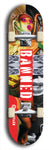 North American maple skateboard deck designed by underground artist BellyRash -- available in widths between 7.5 to 8.5 inches in both mellow concave and steep concave shapes from the BellyRash Limited Edition Blitz Deck series: Banned