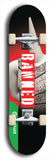 North American maple skateboard deck designed by underground artist BellyRash -- available in widths between 7.5 to 8.5 inches in both mellow concave and steep concave shapes from the BellyRash Limited Edition Blitz Deck series: Banned