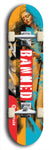 North American maple skateboard deck designed by underground artist BellyRash -- available in widths between 7.5 to 8.5 inches in both mellow concave and steep concave shapes from the BellyRash Limited Edition Blitz Deck series: Banned