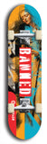 North American maple skateboard deck designed by underground artist BellyRash -- available in widths between 7.5 to 8.5 inches in both mellow concave and steep concave shapes from the BellyRash Limited Edition Blitz Deck series: Banned